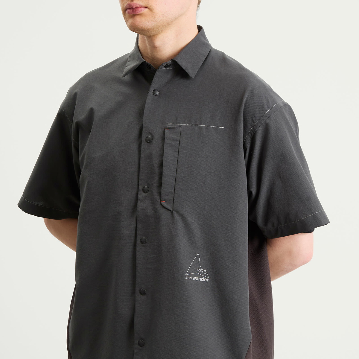 and wander Men's x ROA Breathable Shirt in Charcoal