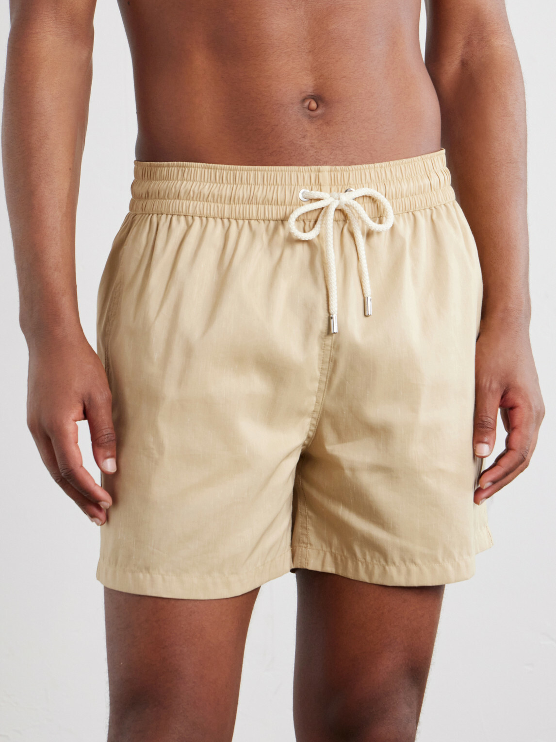 Frescobol Carioca - Rio Straight-Leg Linen Blend Swim Short - Neutrals
