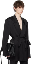 Dries Van Noten Black Peaked Lapel Blazer