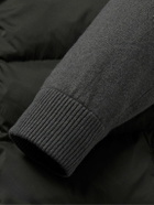 James Perse - Colour-Block Panelled Wool and Cashmere-Blend and Quilted Shell Down Jacket - Black
