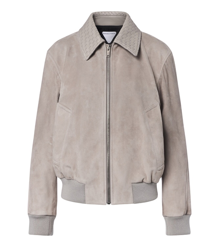 Photo: Bottega Veneta Intrecciato suede blouson jacket