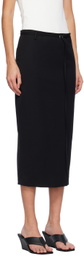 ST. AGNI Black Belted Midi Skirt