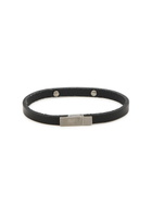 Saint Laurent Designer-engraved Leather Bracelet