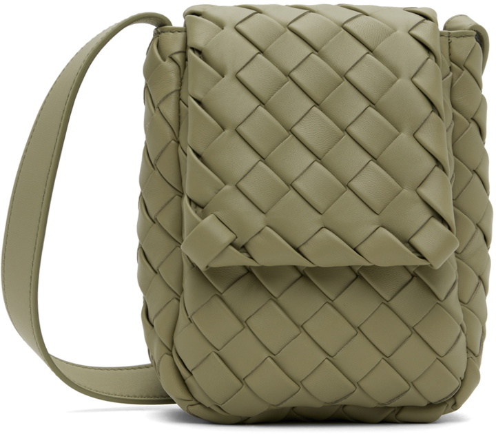 Photo: Bottega Veneta Green Mini Vertical Cobble Pouch