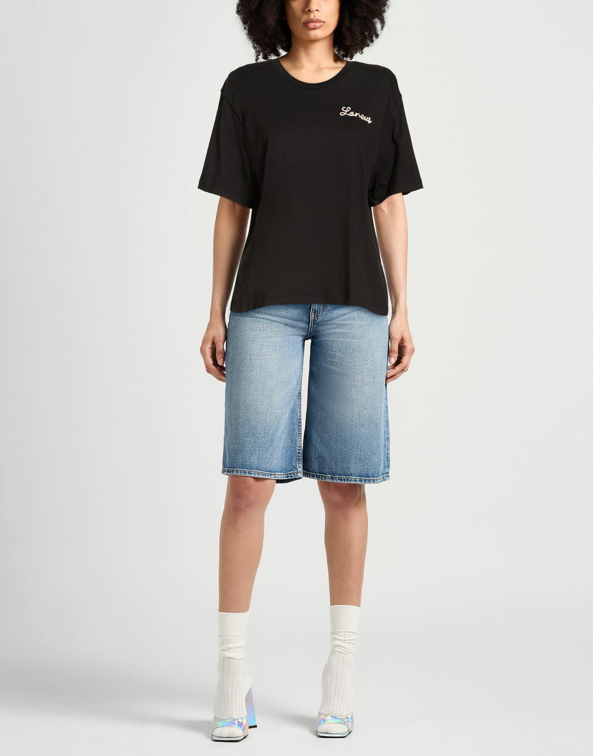 Laneus Womens T-shirt in Black