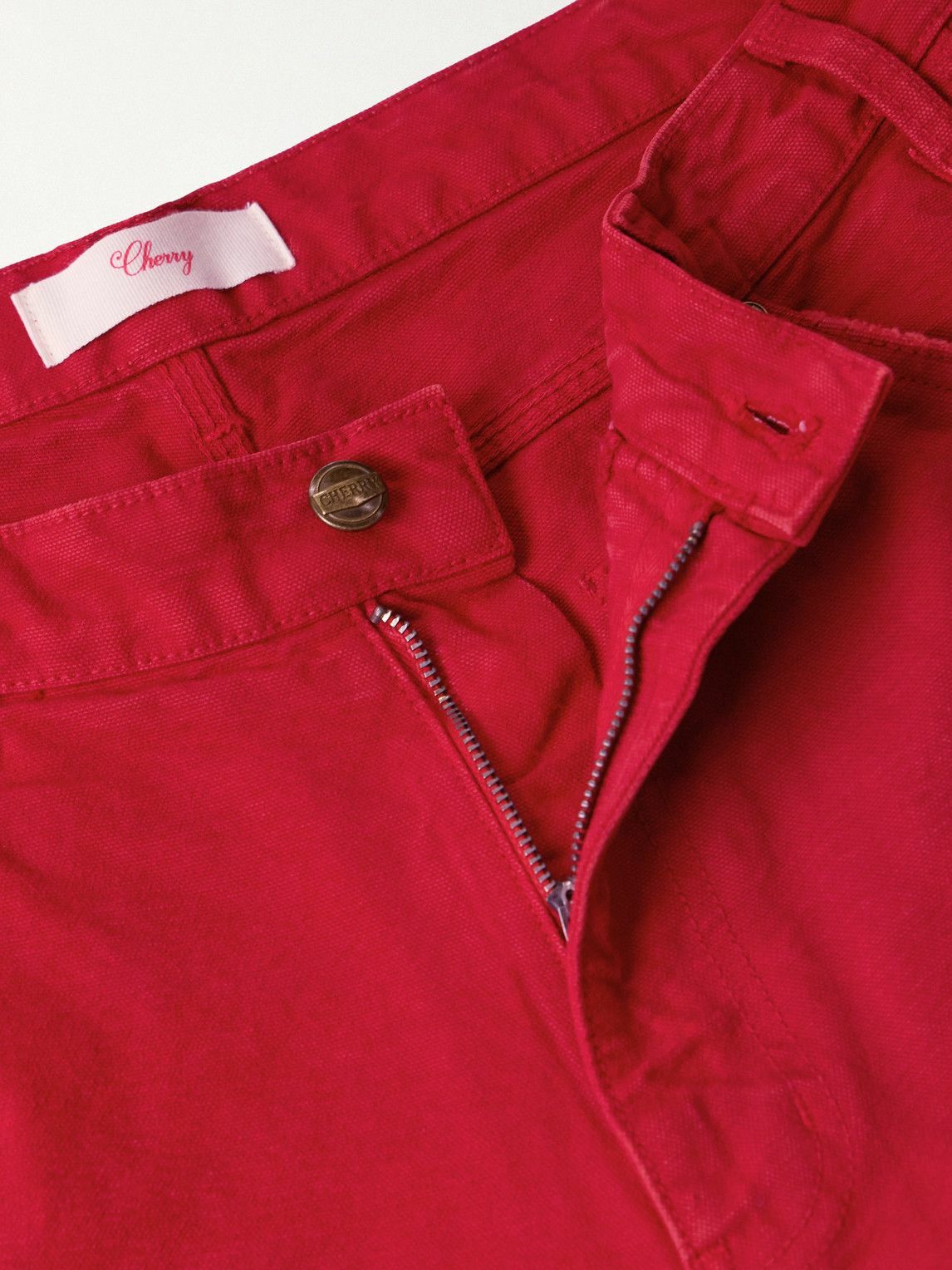 Cherry Los Angeles - Wide-Leg Cotton-Canvas Trousers - Red