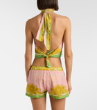 Versace Printed cotton and silk voile shorts