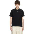 AMI Paris Black Cotton Ami de Coeur Polo