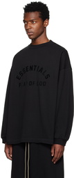 Fear of God ESSENTIALS Black Crewneck Long Sleeve T-Shirt