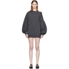 MM6 Maison Margiela Gray Off-shoulder Knit Minidress