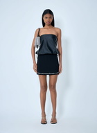 Alexander Wang Ribbed Mini Skirt With Logo Detail