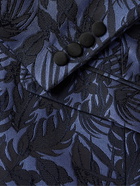 Favourbrook - Botanics Grosgrain-Trimmed Cotton and Silk-Jacquard Tuxedo Jacket - Blue