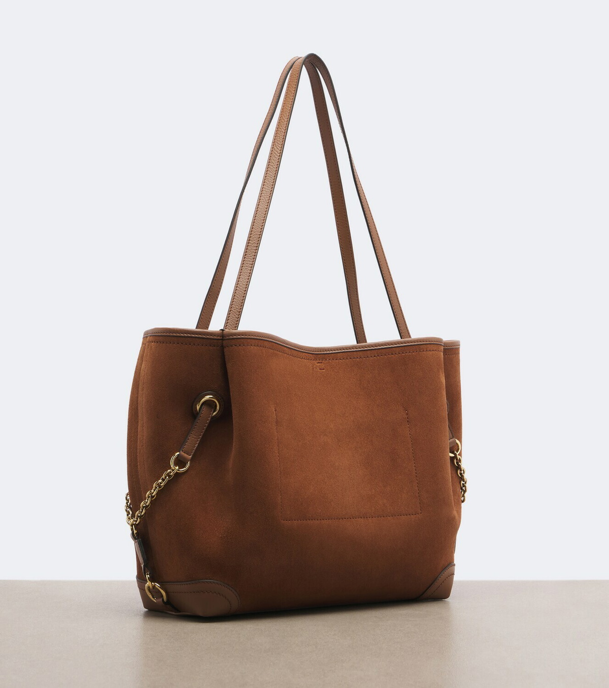 Chloé Chloé Clover leather-trimmed suede tote bag