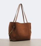 Chloé Chloé Clover leather-trimmed suede tote bag