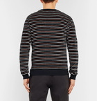 A.P.C. - Striped Cotton-Blend Velour Sweatshirt - Men - Navy