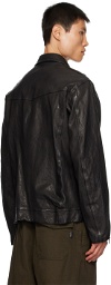 Yohji Yamamoto Black Isamu Katayama Backlash Edition Leather Jacket
