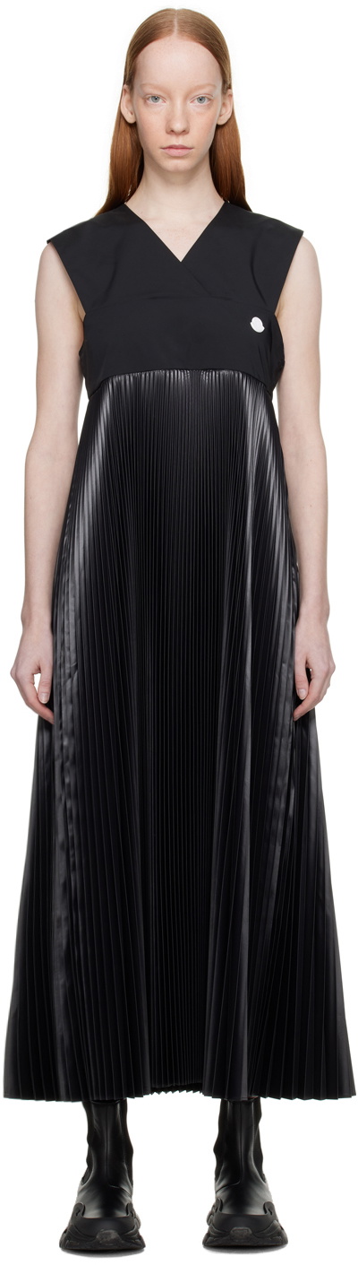 Moncler Genius 4 Moncler HYKE Black Pleated Maxi Dress Moncler Genius