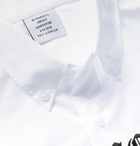 Vetements - Oversized Button-Down Collar Logo-Embroidered Cotton-Poplin Shirt - White