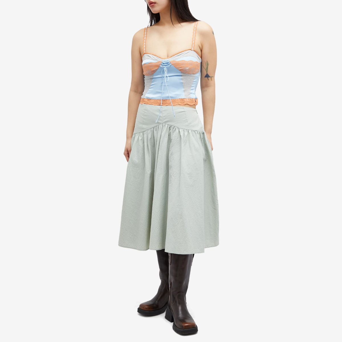 Danielle Guizio Women's Seely Corset Top in Powder Danielle Danielle Guizio Women's Seely Corset Top in Powder Danielle