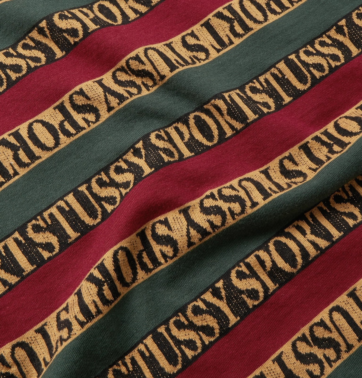 Stüssy - Logo-Jacquard Striped Cotton T-Shirt - Green Stussy