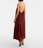 Saint Laurent Gathered taffeta midi dress