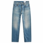 Alexander McQueen Men's Straight Leg Denim Jeans in Blue Washed