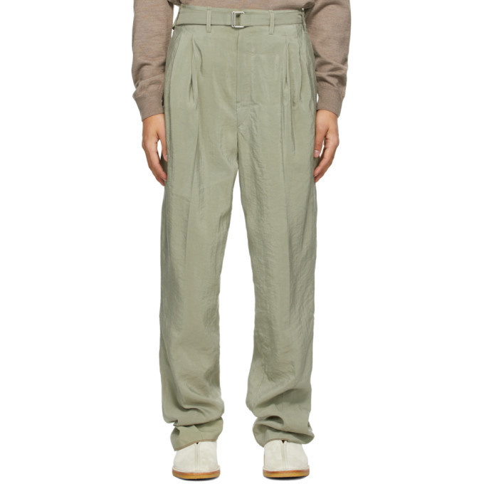 Photo: Lemaire Green Silk Loose Trousers