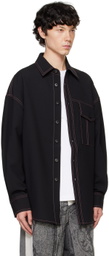Feng Chen Wang Black Contrast Stitching Shirt