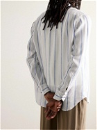 Drake's - Striped Linen Shirt - White