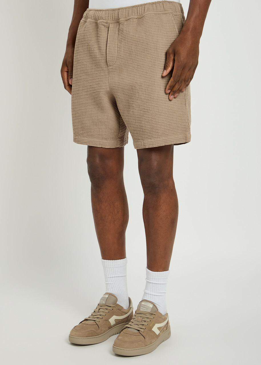 Paige Chalmers Waffle Cotton Shorts Light Brown