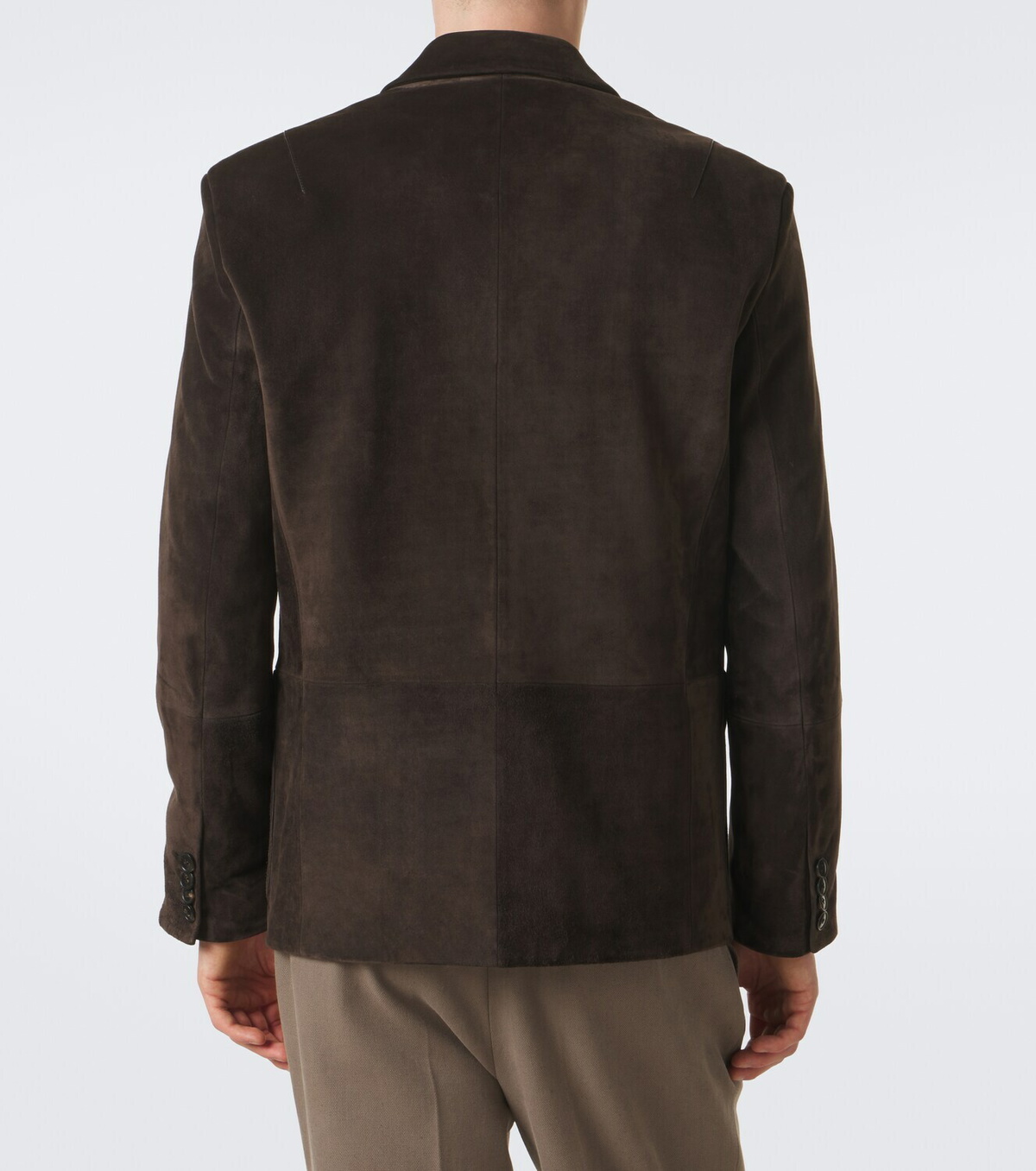 Yves Salomon Single-breasted suede jacket