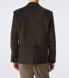 Yves Salomon Single-breasted suede jacket
