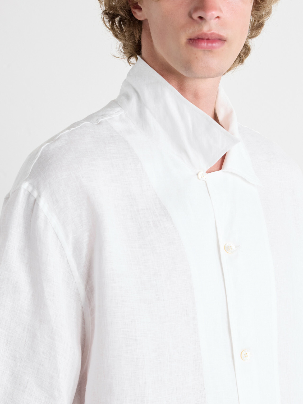 Studio Nicholson - Convertible-Collar Linen Shirt - White