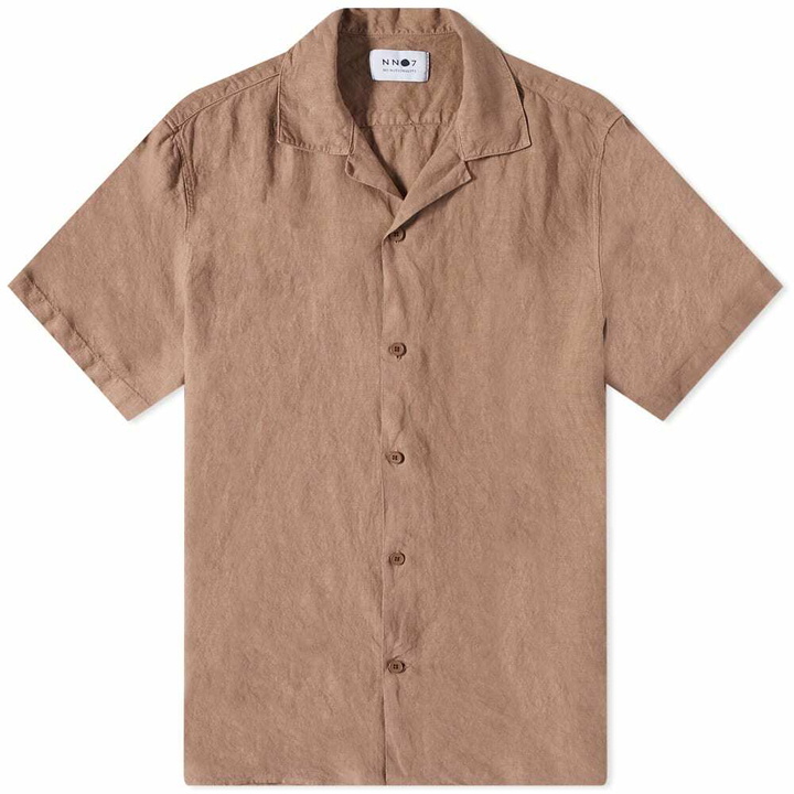 Photo: NN07 Men's Miyagi Linen Vacation Shirt in Nougat