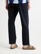 Frescobol Carioca - Mendes Straight-Leg Stretch Linen-Blend Drawstring Trousers - Black
