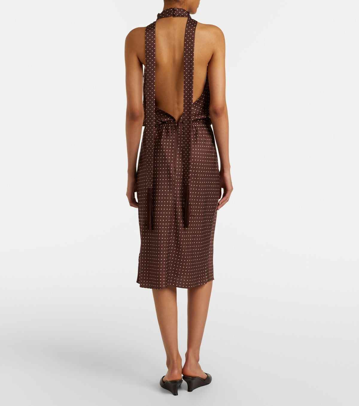 Posse Phoebe polka-dot halterneck midi dress