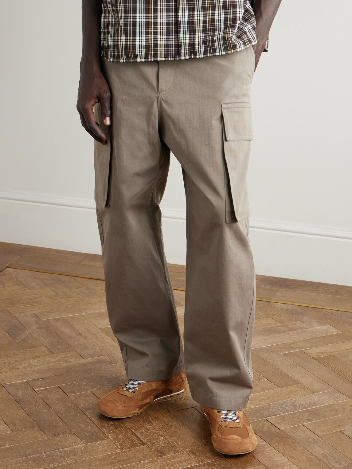 Bottega Veneta - Orbit Leather and Shell-Trimmed Suede Sneakers - Brown