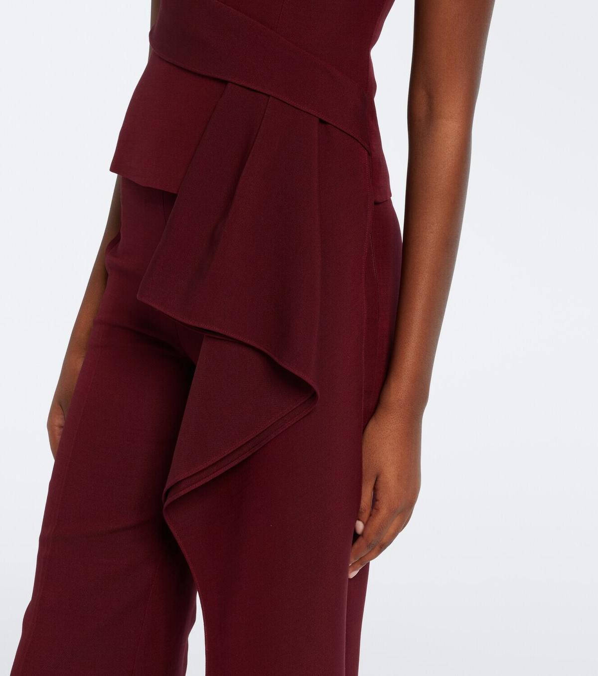 Roland Mouret Draped wool and silk top