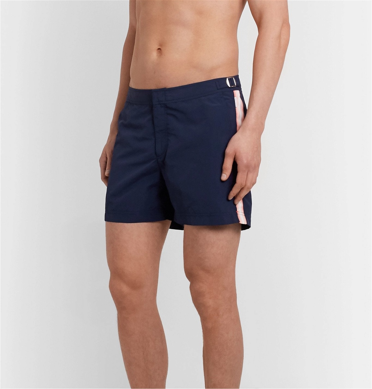 Orlebar Brown - Setter Mid-Length Webbing-Trimmed Swim Shorts - Blue ...