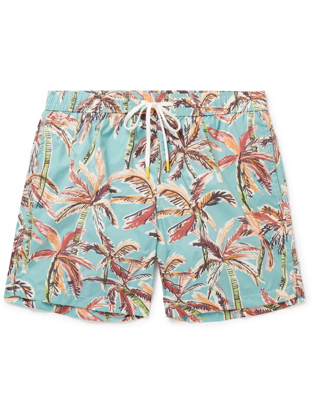 Photo: Hartford - Mid-Length Printed Swim Shorts - Blue