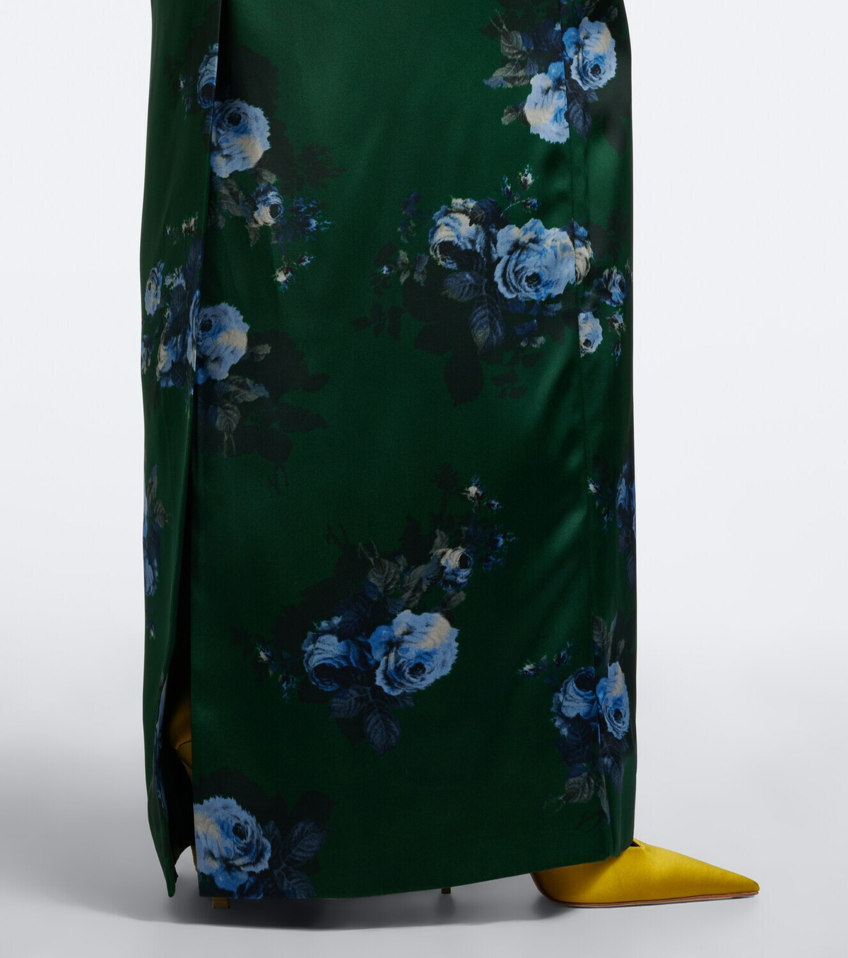 Erdem Belted floral duchess satin gown