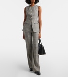 Veronica Beard Lois checked linen-blend vest