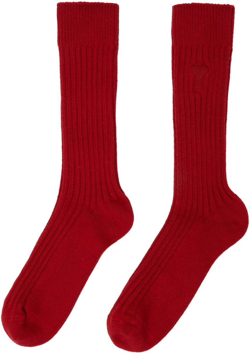 Ami Paris Unisex Set of Three Pairs of Ami DE Coeur Socks Multicolor main image 1