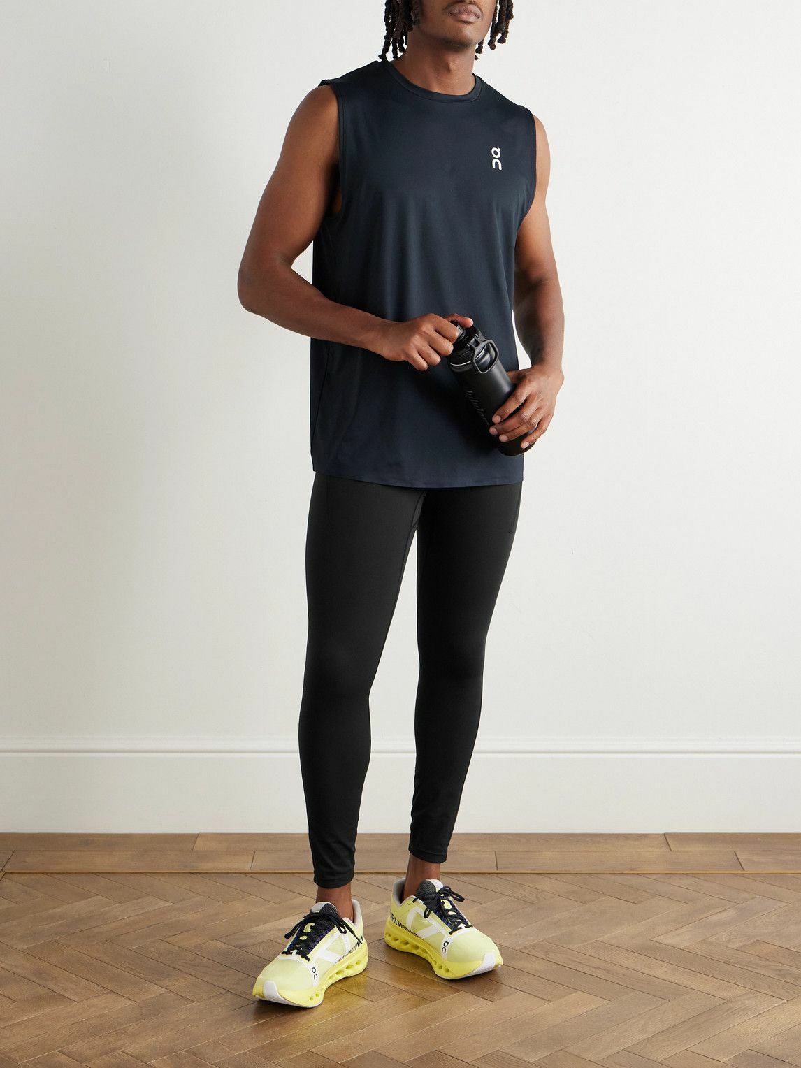 ON - Logo-Print Recycled Running Tights - Black