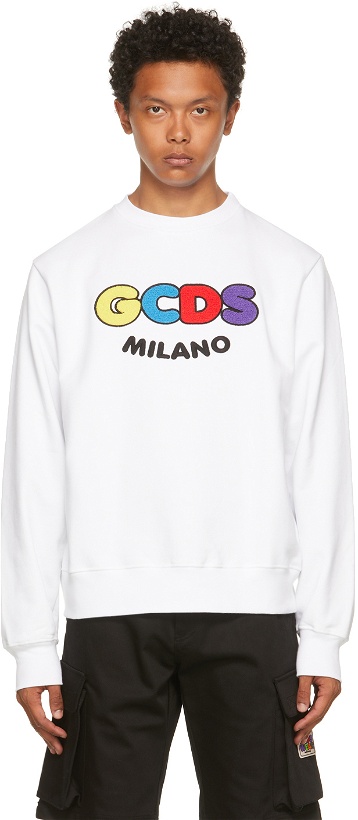 Photo: GCDS White Cute Logo Sweatshirt