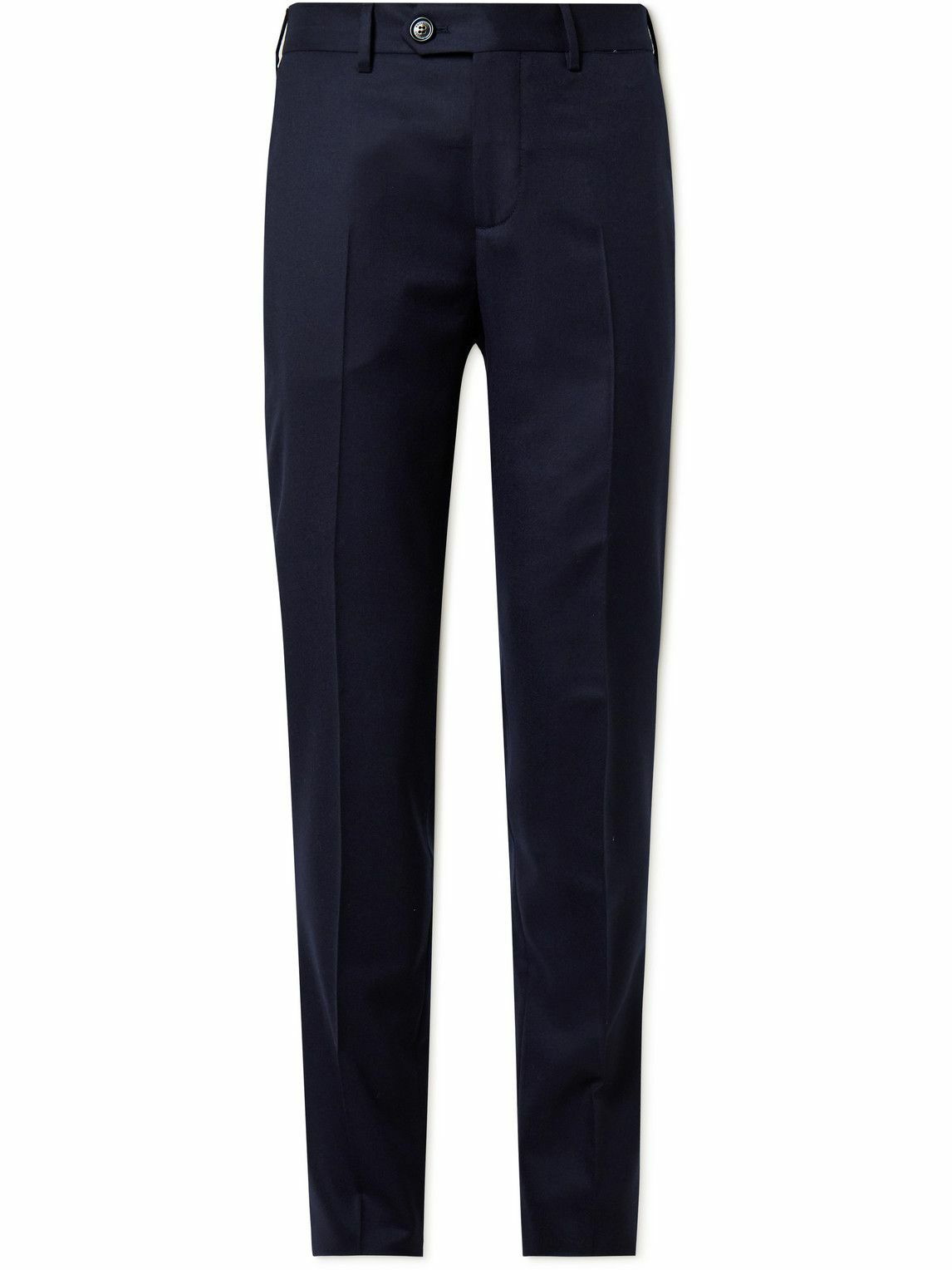 Brunello Cucinelli - Slim-Fit Tapered Virgin Wool Trousers - Blue ...