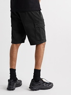 Stone Island - Straight-Leg Garment-Dyed Cotton-Blend Twill Cargo Shorts - Black