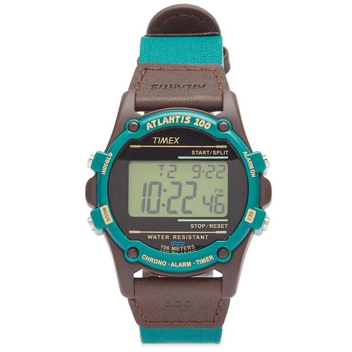 Photo: Timex Atlantis Digital Watch in Brown/Green