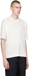 Emporio Armani Off-White Embroidered T-Shirt