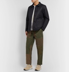 Folk - Tapered Cropped Panelled Cotton-Canvas and Twill Trousers - Green